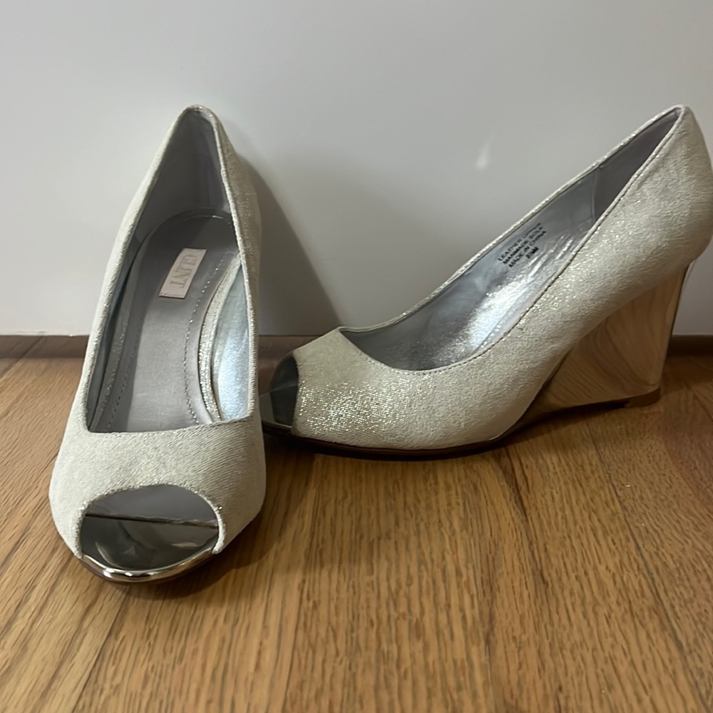 Dressy wedge silver heel